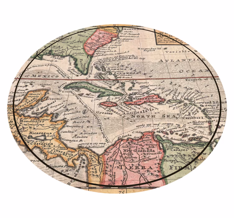 Tapis vinyle carte du monde design carte ancienne - TenStickers