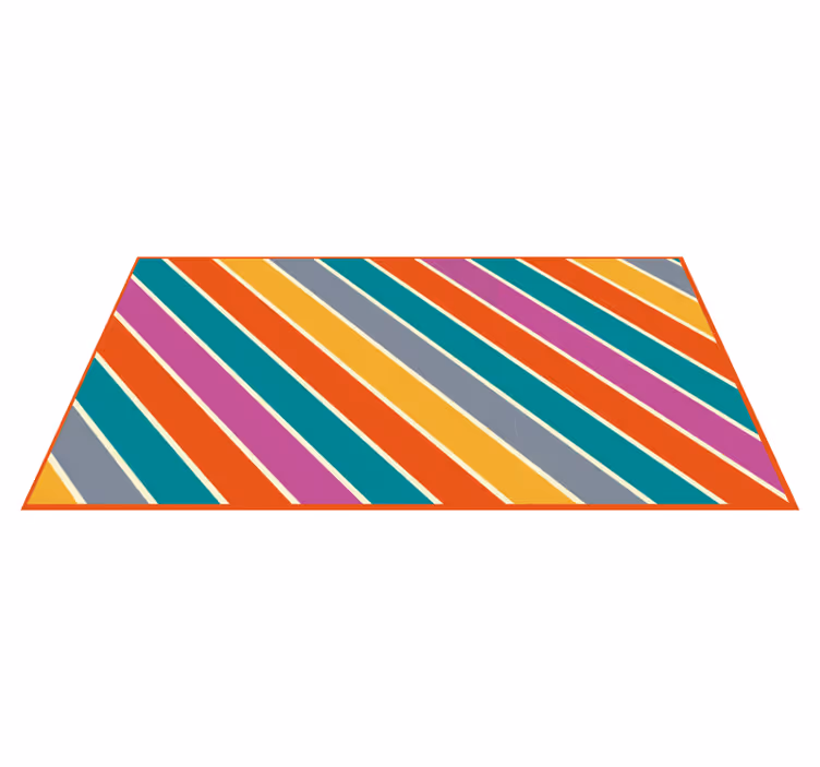 Tapis vinyle salon surface rayée colorée - TenStickers
