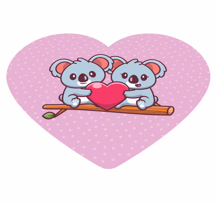 Tapis vinyle pour enfants adorables koalas câlins - TenStickers
