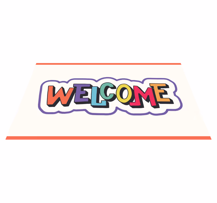Tapis vinyle entrée panneau de bienvenue coloré - TenStickers