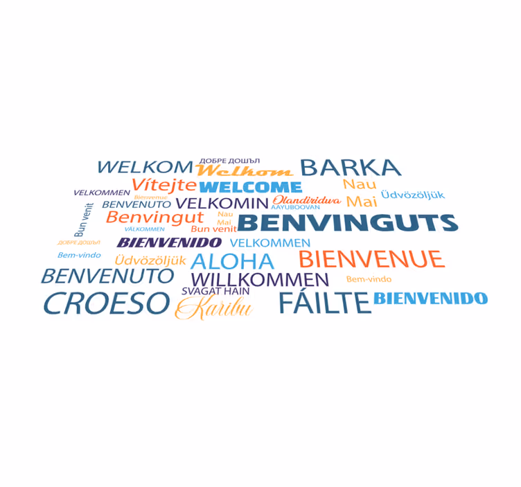 Tapis vinyle entrée bienvenue aux variations linguistiques - TenStickers