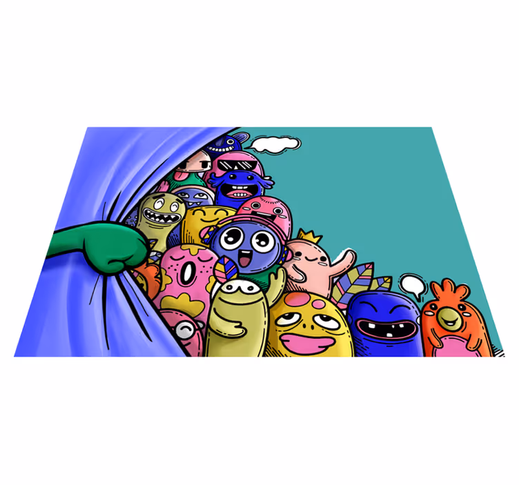 Tapis vinyle autres tapis personnages de monstres colorés - TenStickers