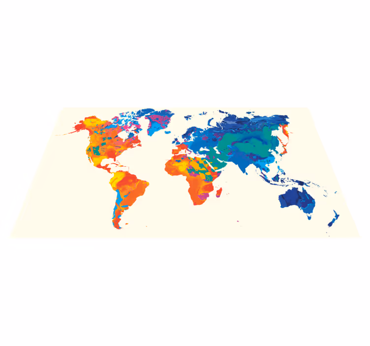 Tapis vinyle carte du monde atlas mondial Éclatant - TenStickers