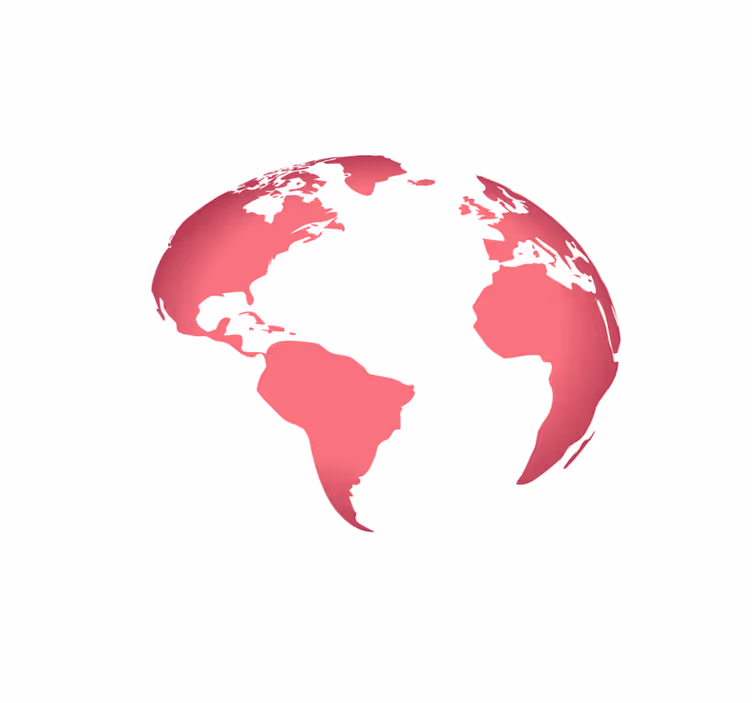 Tapis vinyle carte du monde planisphère rose - TenStickers