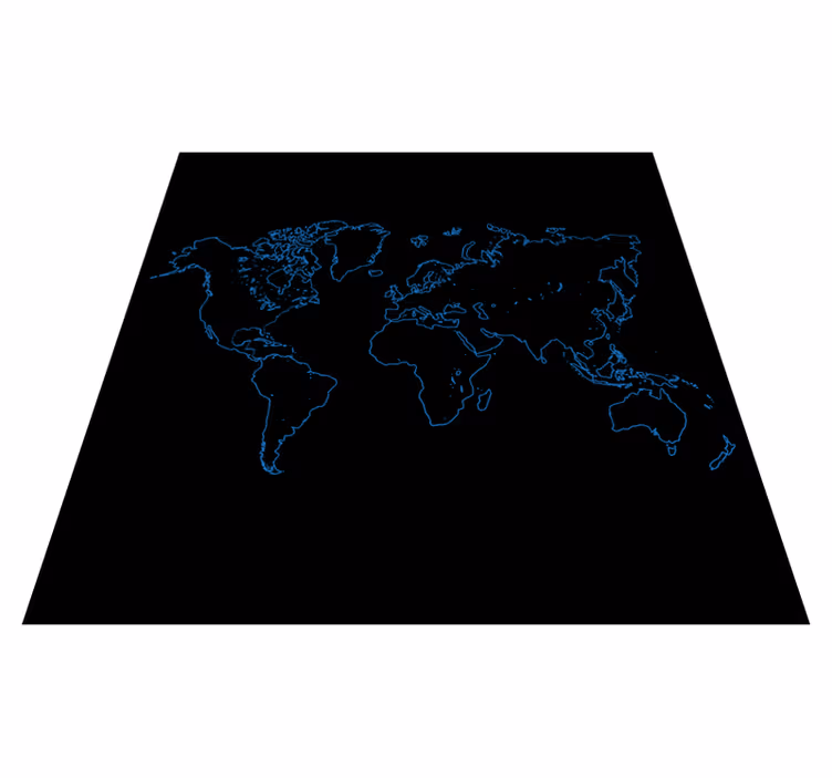 Tapis vinyle carte du monde contour - TenStickers