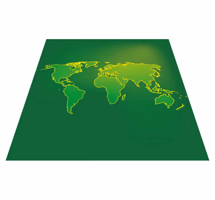 Tapis vinyle carte du monde vue sur l'univers verdoyant - TenStickers