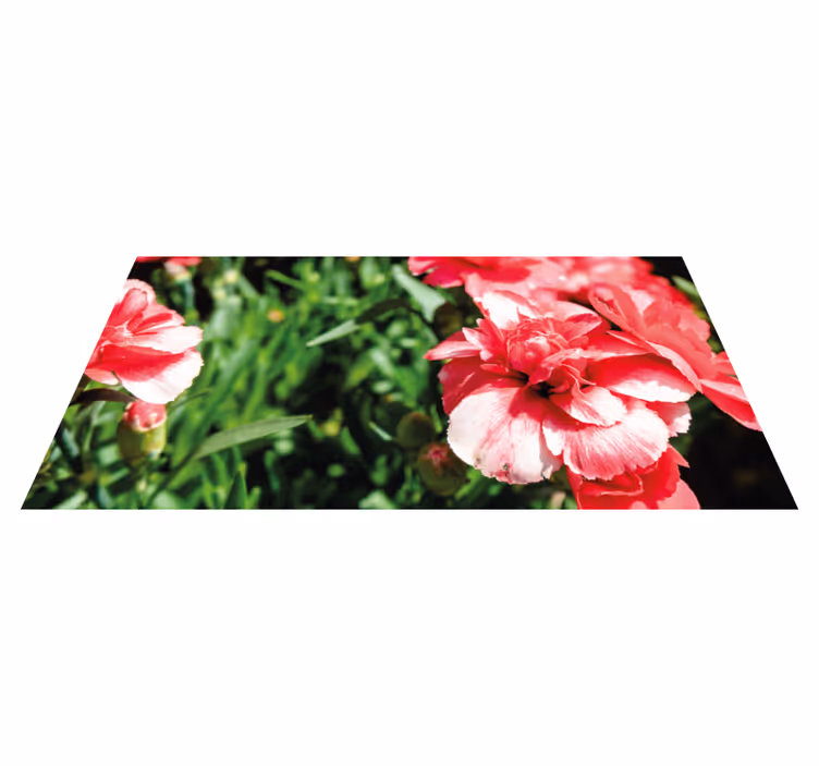 Tapis vinyle fleurs et plantes roses et végétation - TenStickers