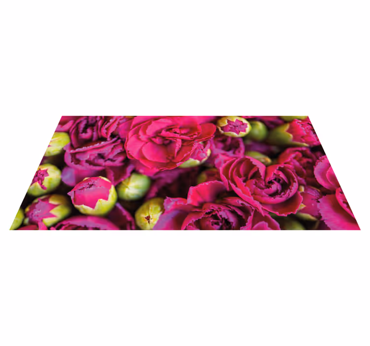 Tapis vinyle fleurs et plantes éclosions vibrantes - TenStickers