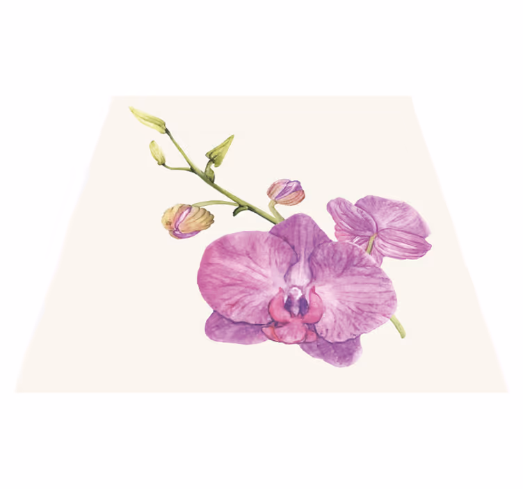 Tapis vinyle fleurs et plantes fleurs d'orchidées pourpres - TenStickers
