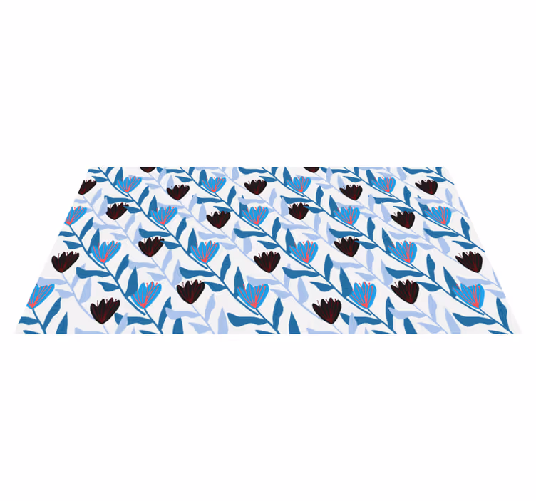 Tapis vinyle fleurs et plantes arrangement de feuilles - TenStickers