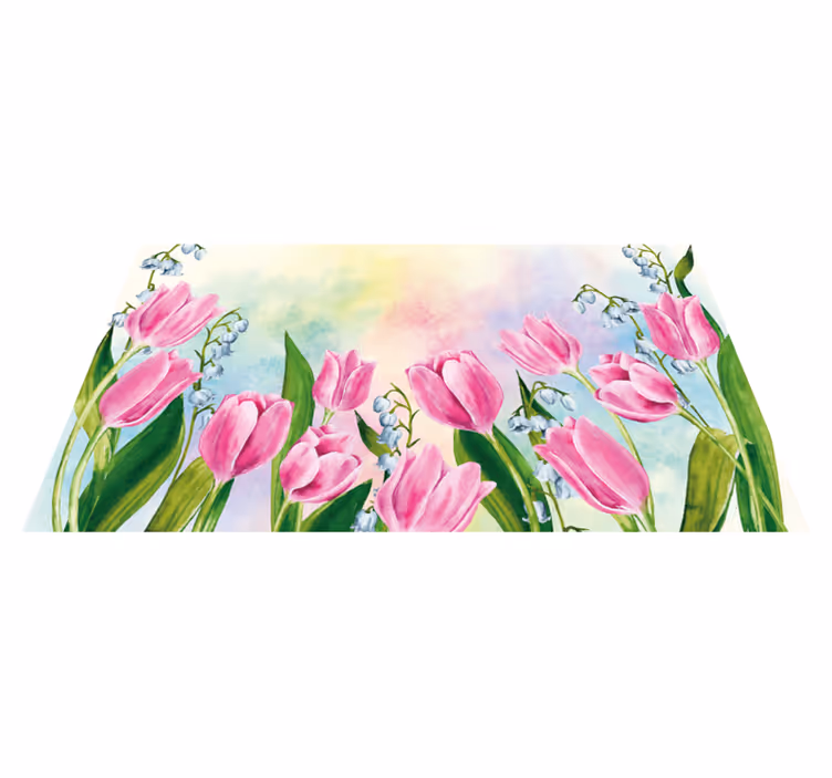 Tapis vinyle fleurs et plantes arrangement floral tulipe - TenStickers