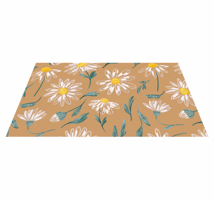 Tapis vinyle fleurs et plantes motif pétales de marguerite - TenStickers
