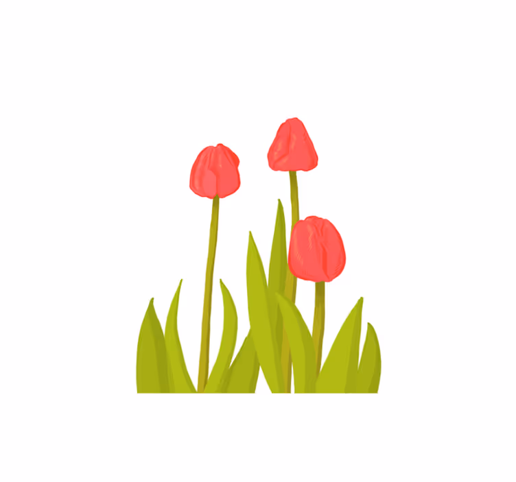 Tapis vinyle fleurs et plantes fleur de tulipe vibrante - TenStickers