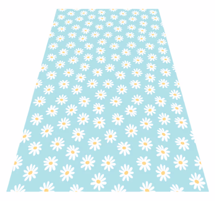 Tapis vinyle fleurs et plantes motif marguerite bleu - TenStickers