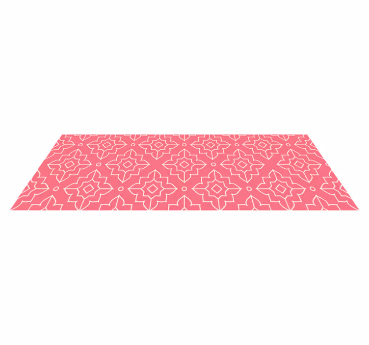 Tapis vinyles géométriques motif de treillis rose - TenStickers