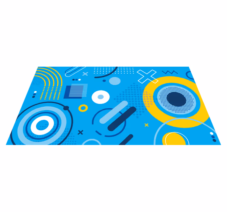 Tapis vinyles géométriques motif bleu moderne - TenStickers