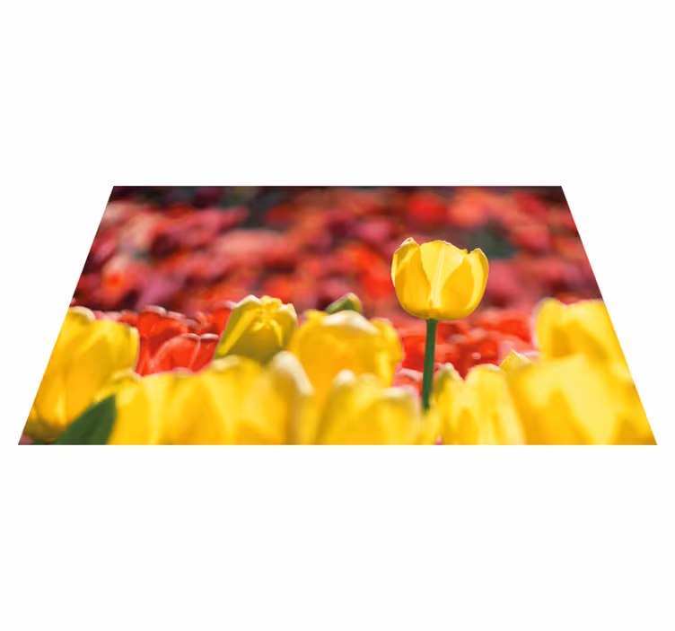 Tapis vinyle fleurs et plantes bouquets de tulipes jaunes - TenStickers