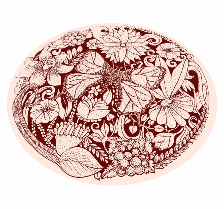 Tapis vinyle fleurs et plantes conception délicate des ailes - TenStickers