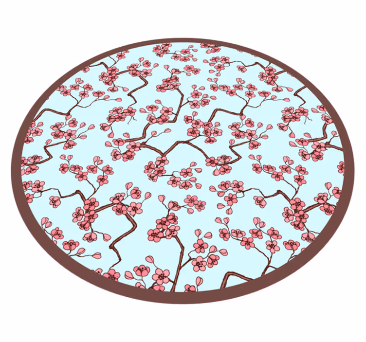 Tapis vinyle fleurs et plantes motif cerisier - TenStickers