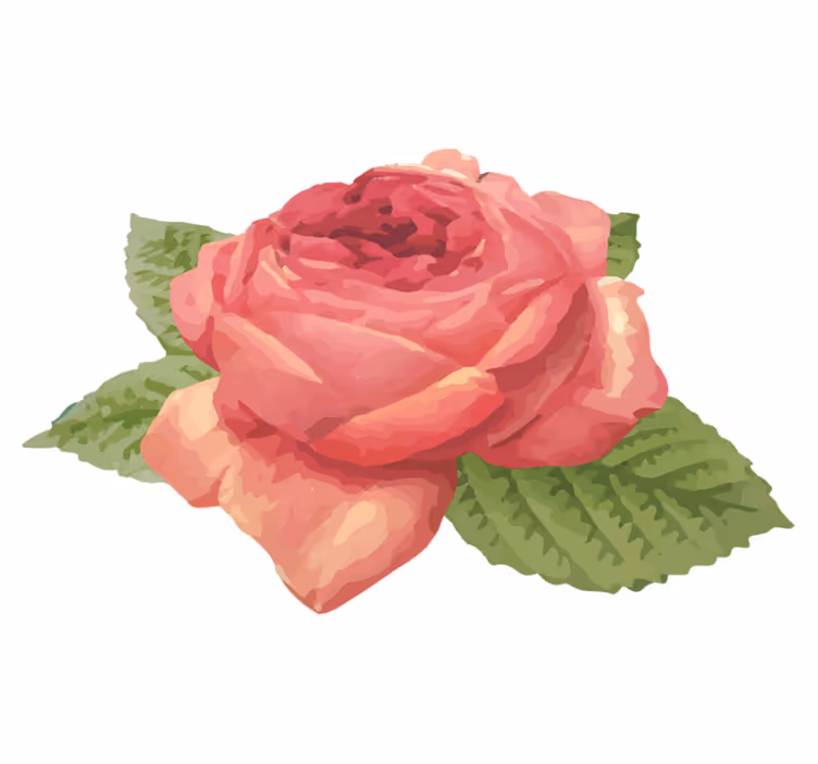 Tapis vinyle fleurs et plantes fleur de rose vibrante - TenStickers