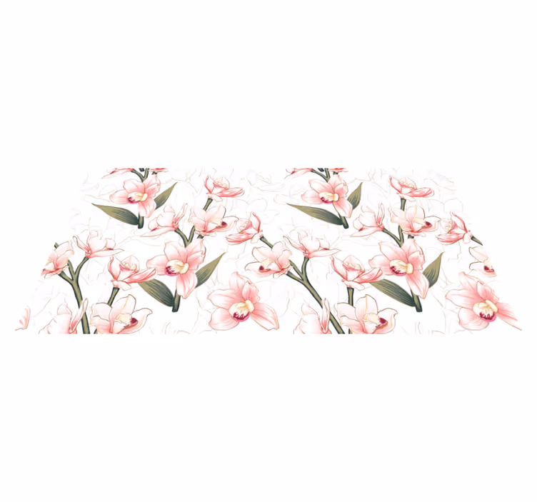 Tapis vinyle fleurs et plantes motif floral délicat - TenStickers