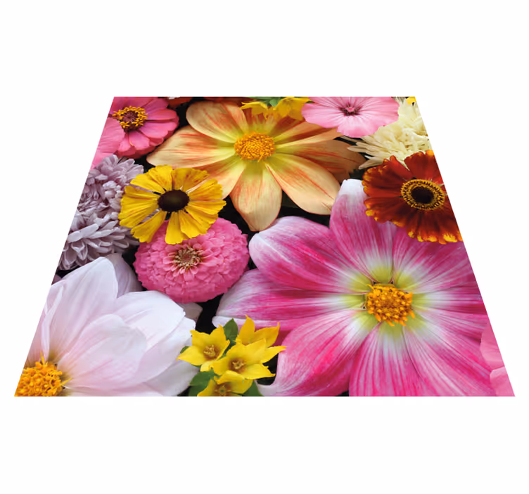 Tapis vinyle fleurs et plantes bel arrangement réaliste - TenStickers
