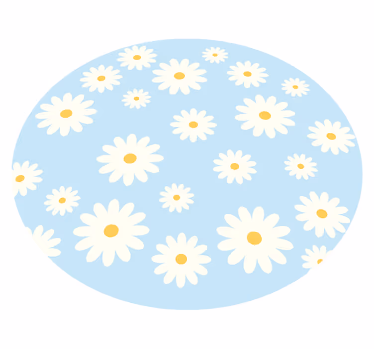 Tapis vinyle salon emblème floral de la marguerite - TenStickers