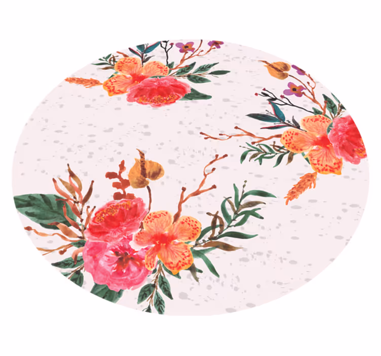 Tapis vinyle fleurs et plantes pivoines et orchidées - TenStickers