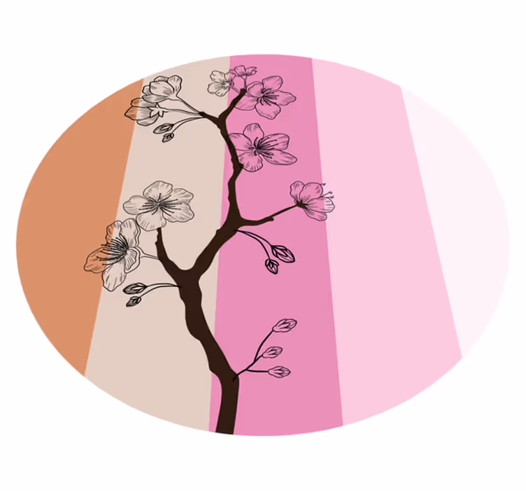 Tapis vinyle fleurs et plantes Élégance cerisier - TenStickers