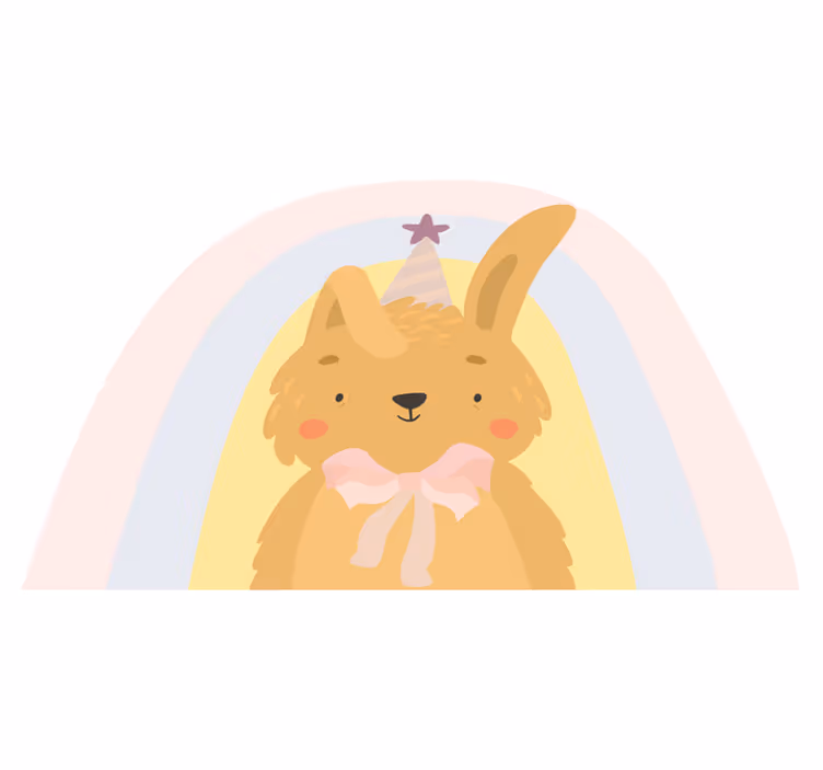 Tapis vinyle pour enfants adorable œuvre d'art de lapin - TenStickers