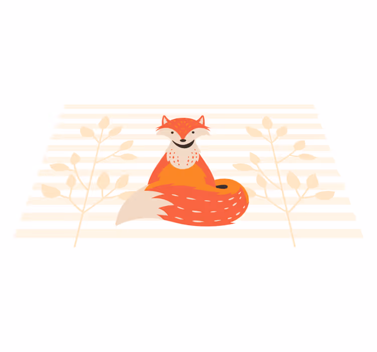 Tapis vinyle pour enfants illustration de renard mignon - TenStickers