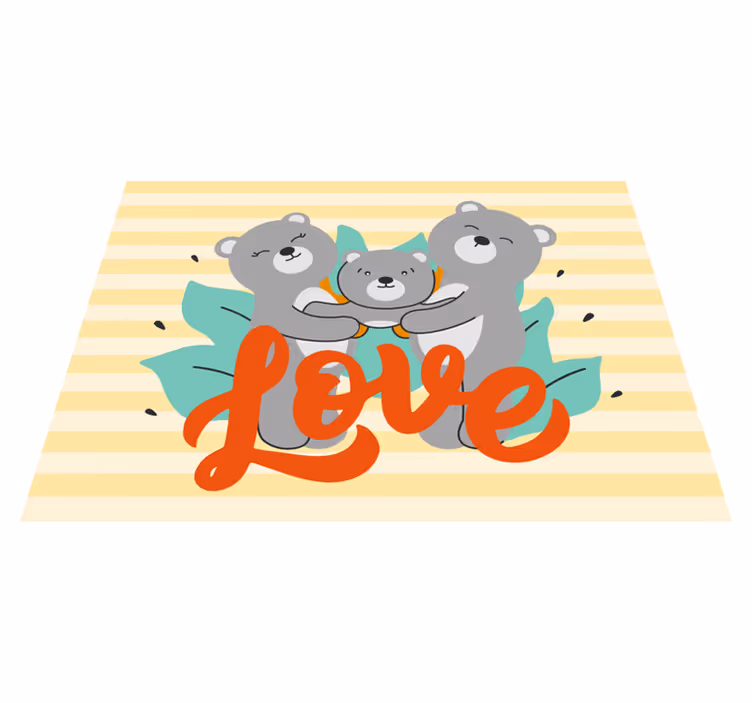 Tapis vinyle pour enfants amour de la famille des ours - TenStickers
