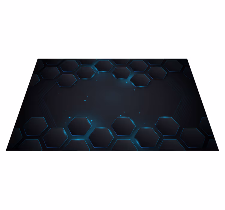 Tapis vinyles géométriques disposition hexagonale bleue - TenStickers