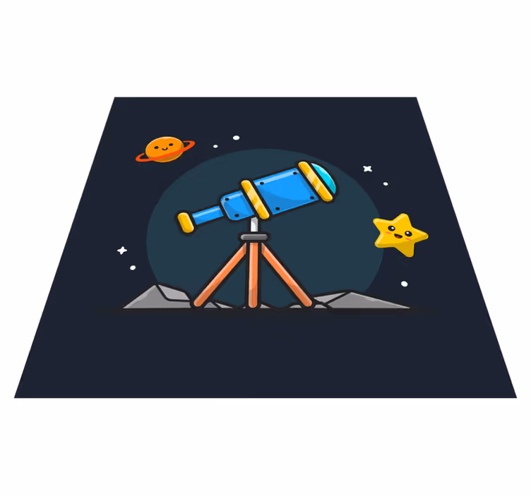 Tapis vinyle étoile aventure du télescope - TenStickers