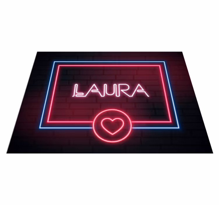Tapis vinyle personnalisé enseigne au néon amour - TenStickers