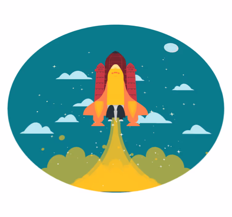 Tapis vinyle étoile lancement de fusée - TenStickers