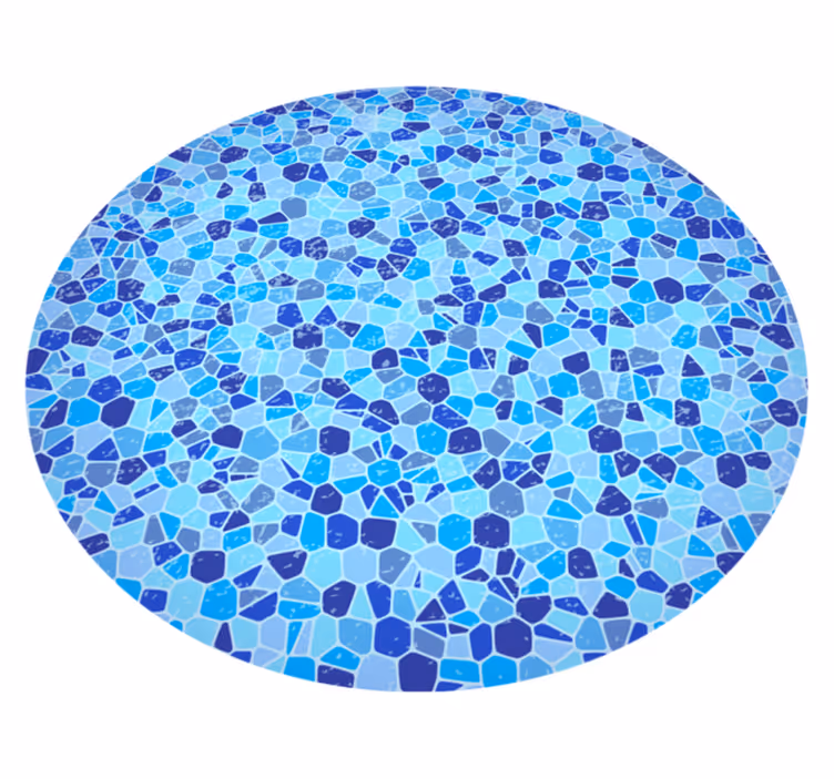 Tapis vinyle marbre texture mosaïque bleue - TenStickers