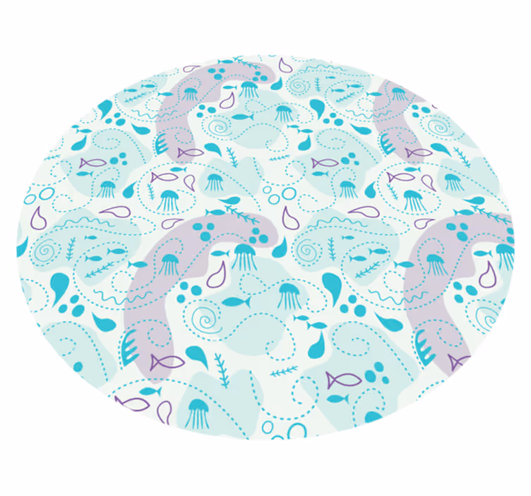 Tapis vinyle salle de bain modèles de vagues océaniques - TenStickers