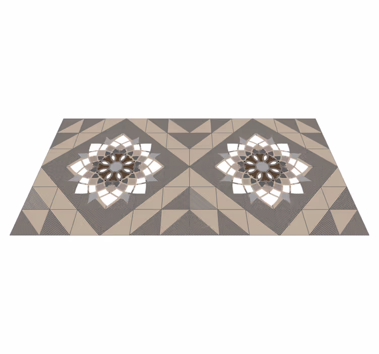 Tapis mosaique vinyle motif floral géométrique - TenStickers