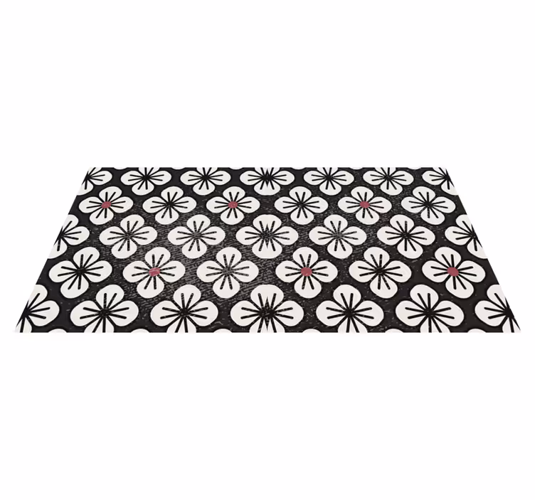 Tapis vinyle fleurs et plantes trèfles bruns élégants - TenStickers