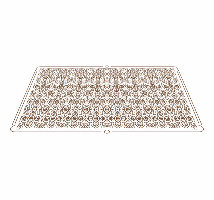 Tapis vinyle carreaux de ciment éléments floraux complexes - TenStickers