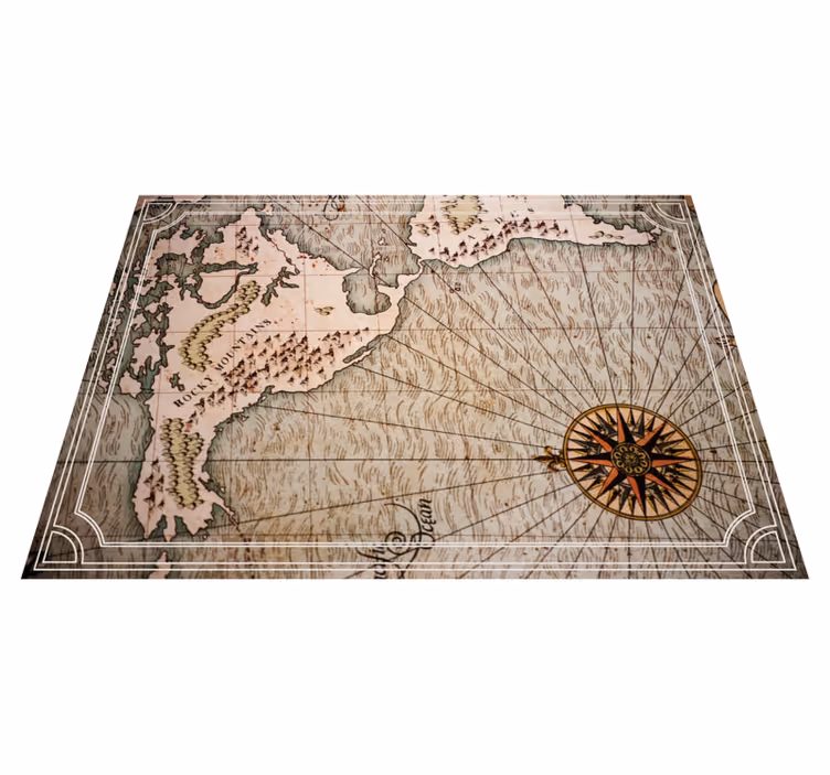 Tapis vinyle carte du monde carte marine ancienne - TenStickers