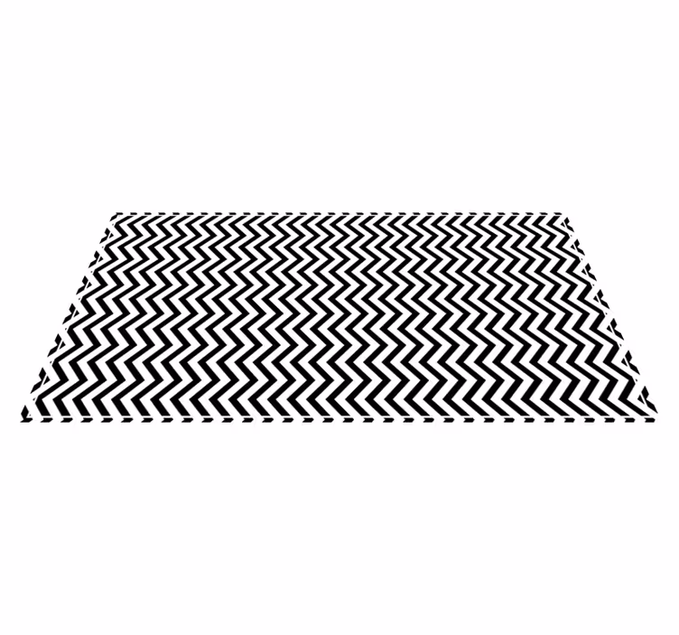 Tapis vinyles géométriques chevron noir et blanc - TenStickers