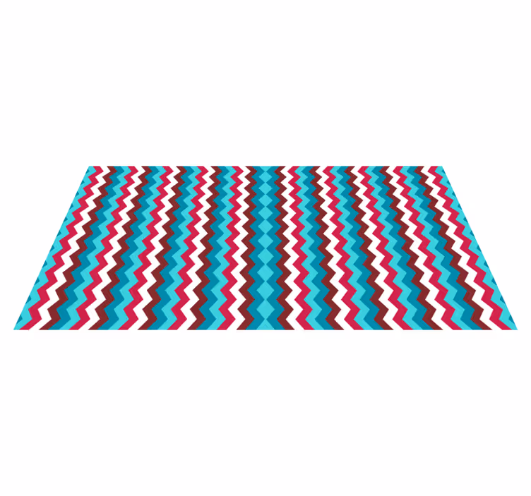 Tapis vinyles géométriques motif de vagues en zigzag - TenStickers