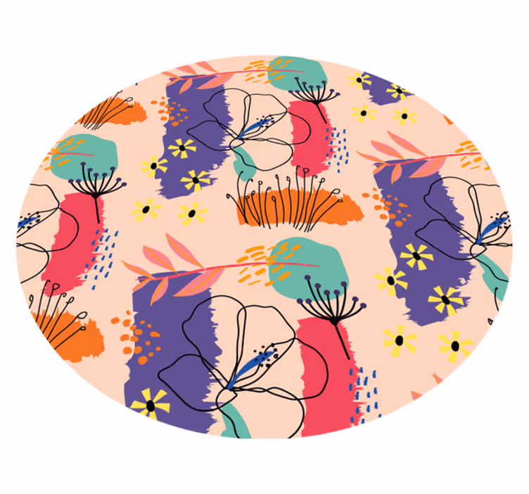 Tapis vinyle fleurs et plantes motifs floraux lumineux - TenStickers