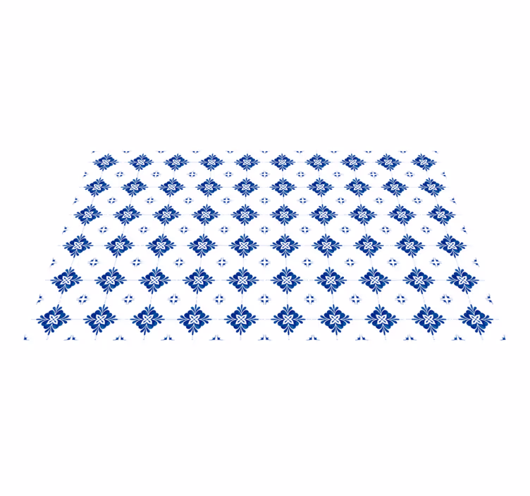 Tapis vinyle carreaux de ciment motif floral en céramique - TenStickers