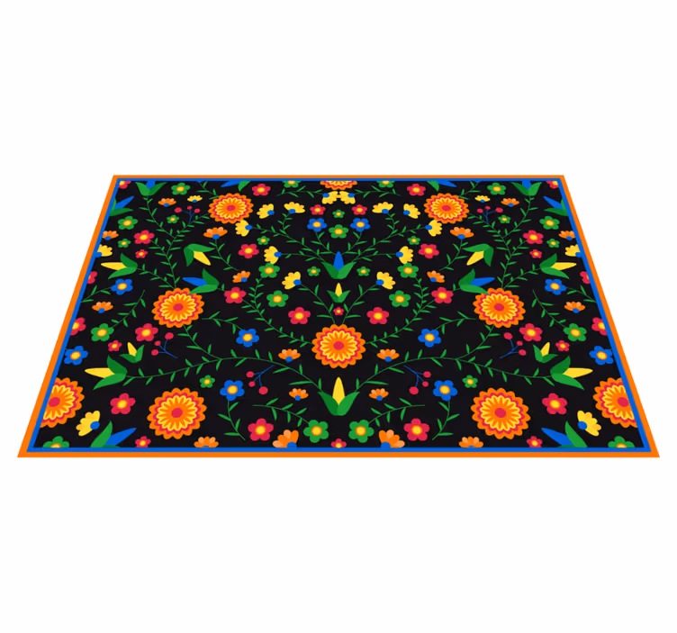 Tapis vinyle fleurs et plantes couleurs motif vibrant - TenStickers