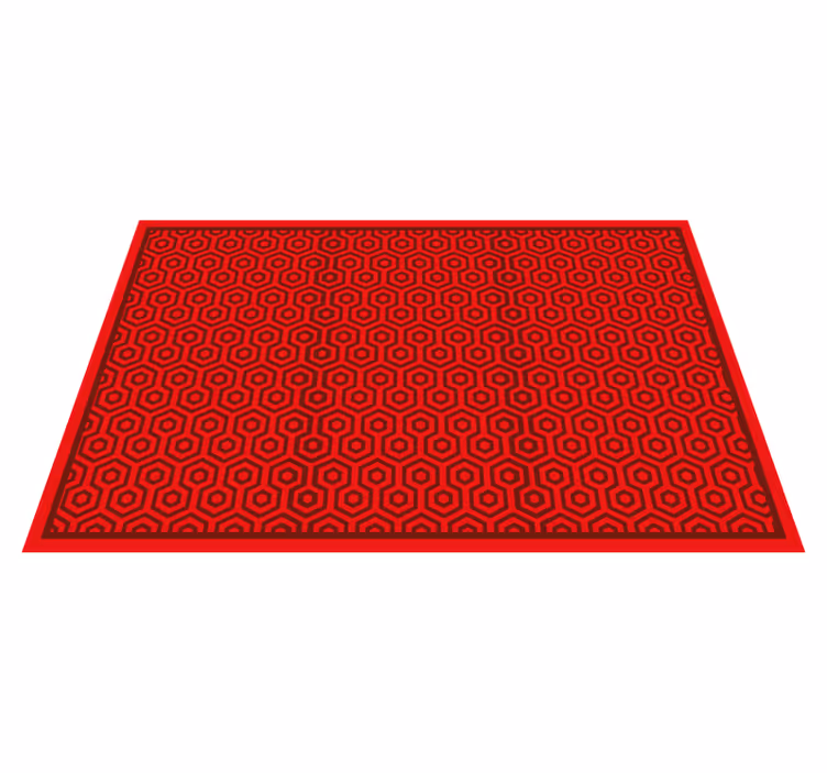 Tapis vinyles géométriques disposition hexagonale rouge - TenStickers
