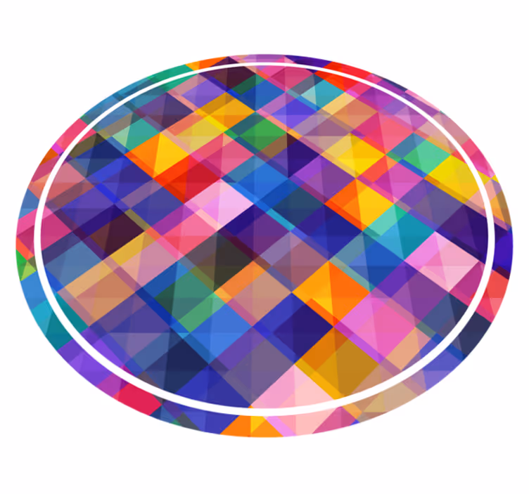 Tapis vinyles géométriques motif patchwork coloré - TenStickers