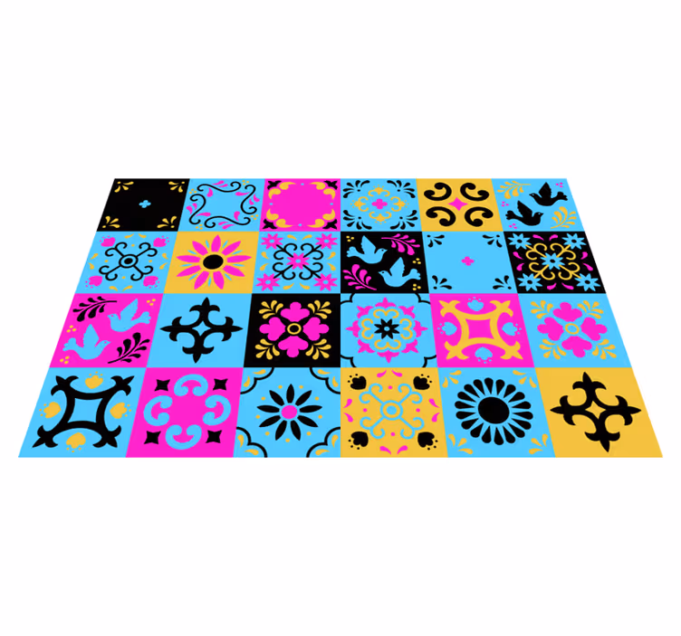 Tapis mosaique vinyle mosaïque à motifs colorés - TenStickers